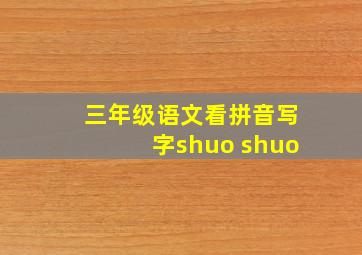 三年级语文看拼音写字shuo shuo